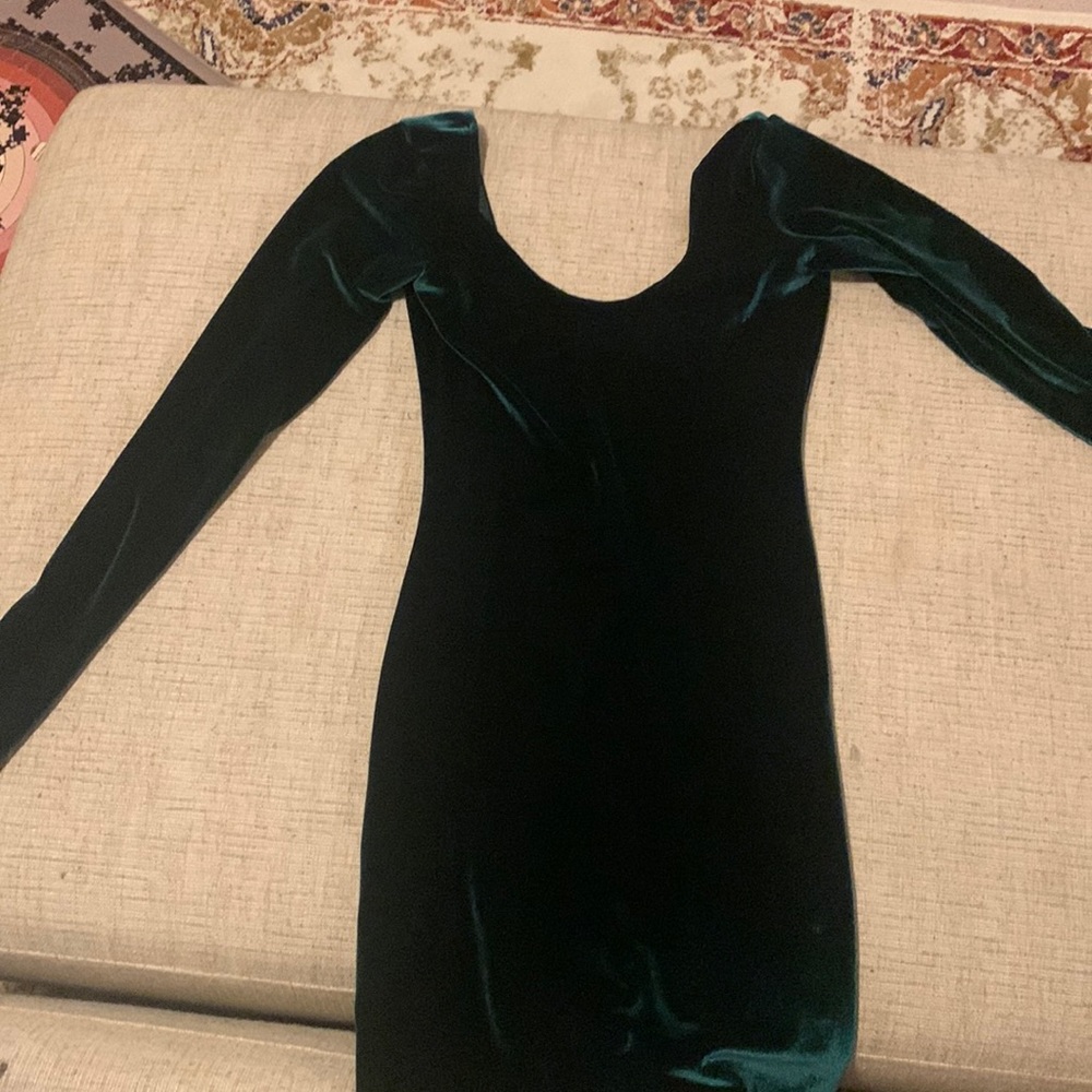 Green velvet American apparel dress